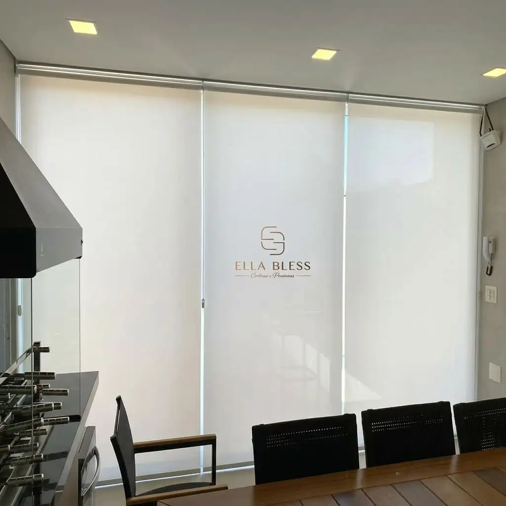 Persiana Rolô Tela Solar 1% cor Branco